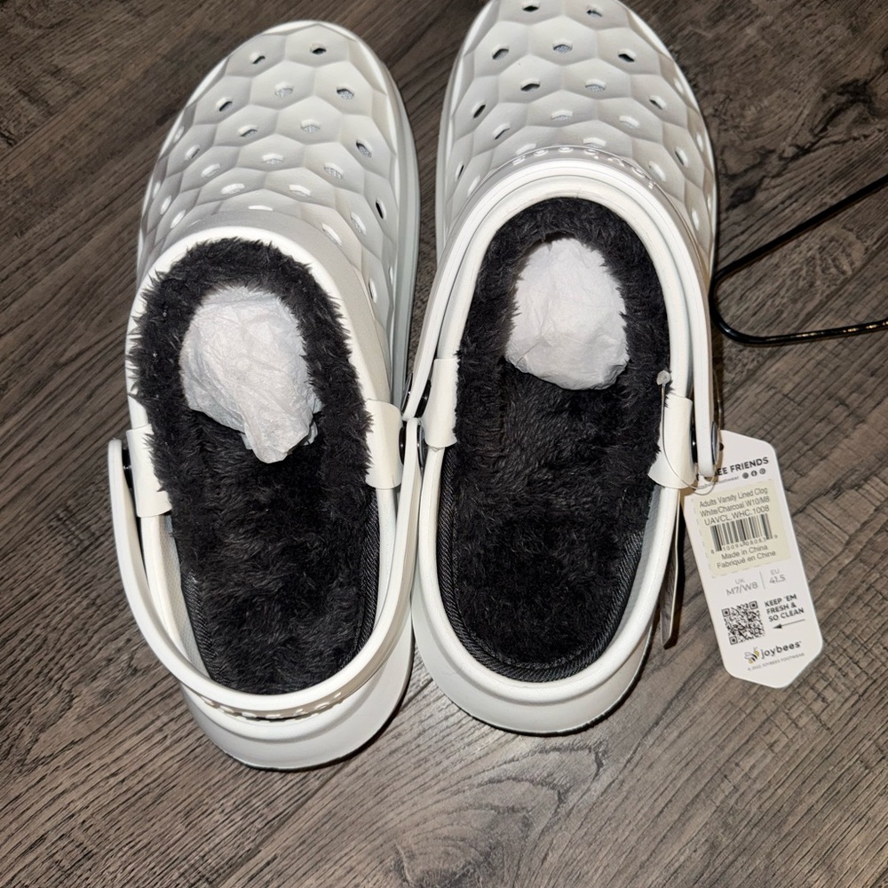 White Furry Lined Women's Clogs